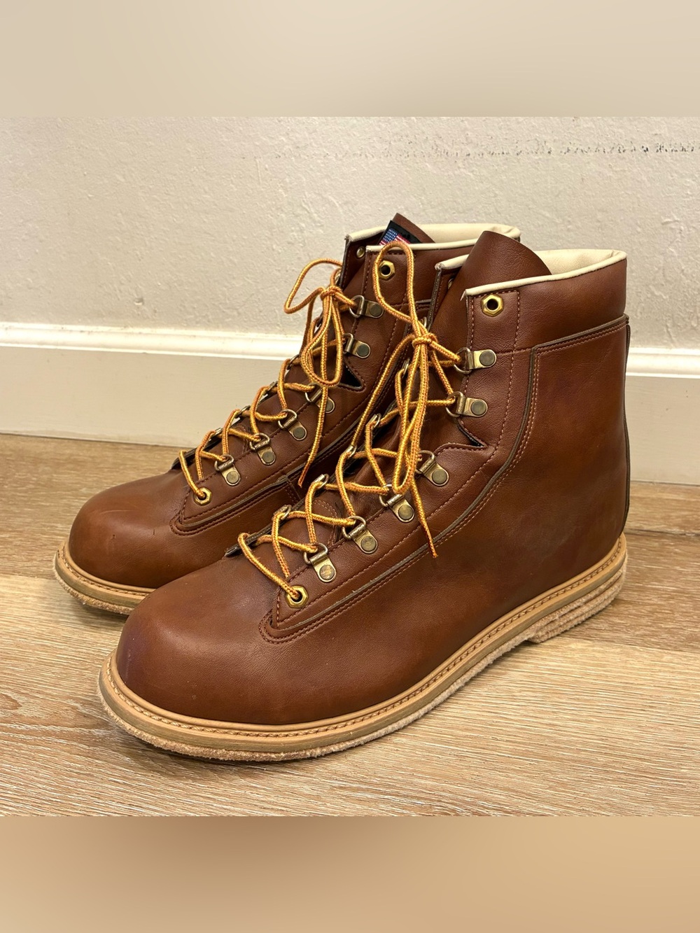 LL Bean vintage leather Fly Fishing Angler Wading Boots Shoes Felt sole Men’s 13 - Picture 2 of 12